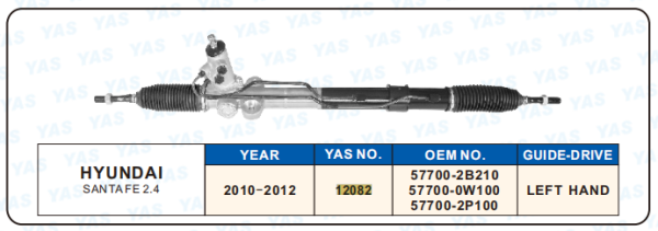 12082 Hydraulic Steering Rack /Steering Gear HYUNDAI SANTA FE 2.4