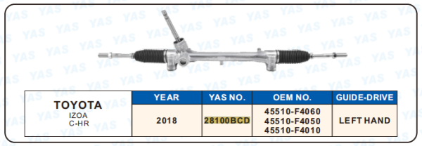 28100BCD  Hydraulic Steering Rack /Steering Gear TOYOTA IZOA C-HR