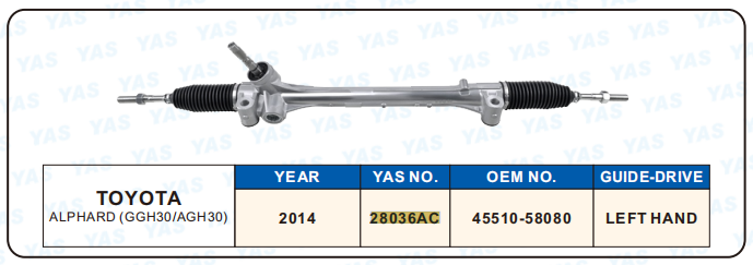 28036AC  Hydraulic Steering Rack /Steering Gear TOYOTA ALPHARD (GGH30/AGH30)