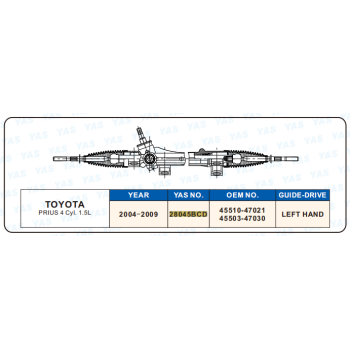 28045BCD  Hydraulic Steering Rack /Steering Gear TOYOTA PRIUS 4 Cyl. 1.5L