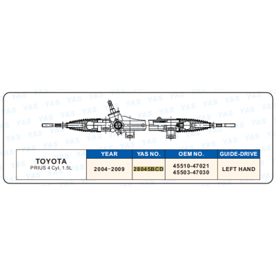 28045BCD  Hydraulic Steering Rack /Steering Gear TOYOTA PRIUS 4 Cyl. 1.5L