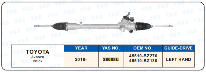 28008L  Hydraulic Steering Rack /Steering Gear TOYOTA Avanza Velox