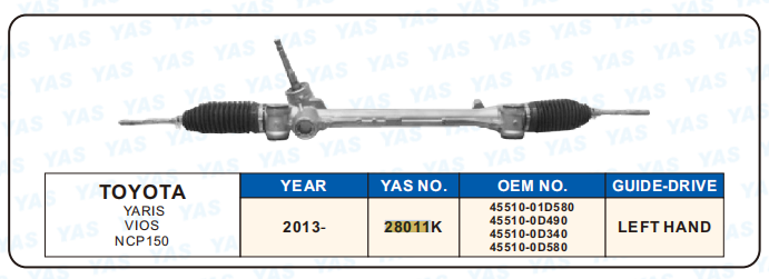 28011K  Hydraulic Steering Rack /Steering Gear TOYOTA YARIS VIOS NCP150