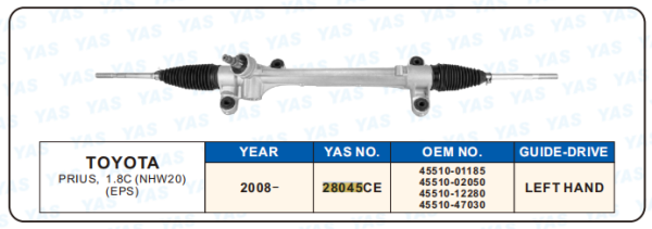 28045CE Hydraulic Steering Rack /Steering Gear TOYOTA Corolla,1.8C(NHW20)(EPS)
