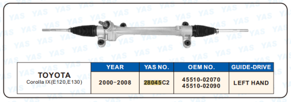 28045C2  Hydraulic Steering Rack /Steering Gear TOYOTA Corolla IX (E120,E130)