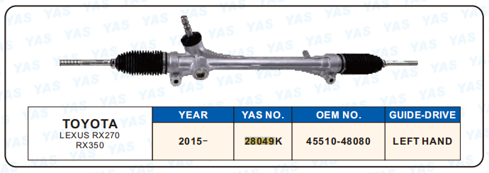 28049K  Hydraulic Steering Rack /Steering Gear TOYOTA LEXUS RX270 RX350