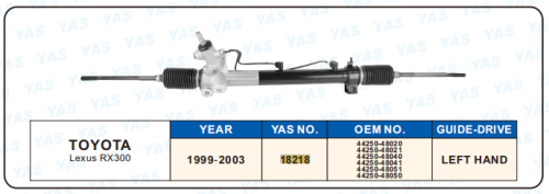 18218  Hydraulic Steering Rack /Steering Gear TOYOTA Lexus RX300