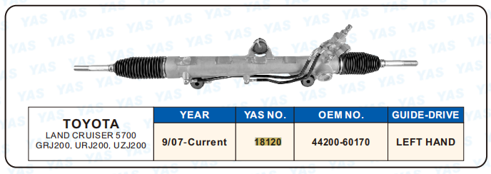 18120  Hydraulic Steering Rack /Steering Gear TOYOTA LAND CRUISER 5700 GRJ200,URJ200,UZJ200