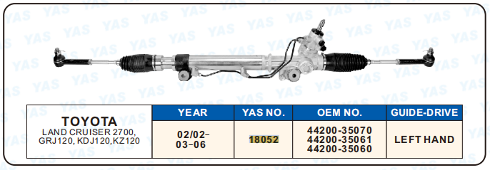 18052 Hydraulic Steering Rack /Steering Gear TOYOTA LAND CRUISER 2700,GRJ120,KDJ120,KZ120