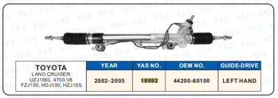 18092  Hydraulic Steering Rack /Steering Gear TOYOTA LAND CRUISER UZJ100L 4700 V8 FZJ100,HDJ100,HZJ105