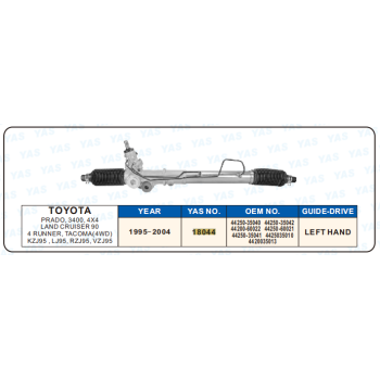 18044  Hydraulic Steering Rack /Steering Gear TOYOTA PRADO,3400,4X4 LAND CRUISER 90 4 RUNNER,TACOMA(4WD) KZJ95,LJ95,RZJ95,VZJ95