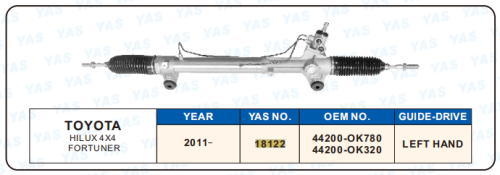 18122  Hydraulic Steering Rack /Steering Gear TOYOTA HILUX 4X4 FORTUNER