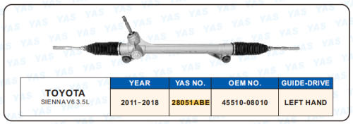 28051ABE Hydraulic Steering Rack /Steering Gear TOYOTA SIENNA V6 3.5L