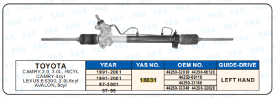18031  Hydraulic Steering Rack /Steering Gear TOYOTA CAMRY,2.0,3.0L,/6CYL CAMRY 4 cyl LEXUS ES300,3.0l,6cyl AVALON,6cyl