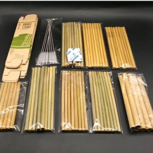 100% Natural Bamboo Drinking Straws with customized logo and clraning brush