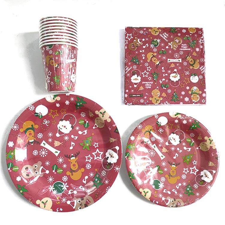 Christmas style Sugar cane pulp biodegradable plate