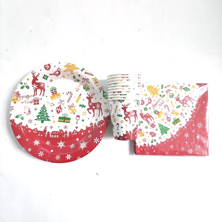 Christmas style Sugar cane pulp biodegradable plate