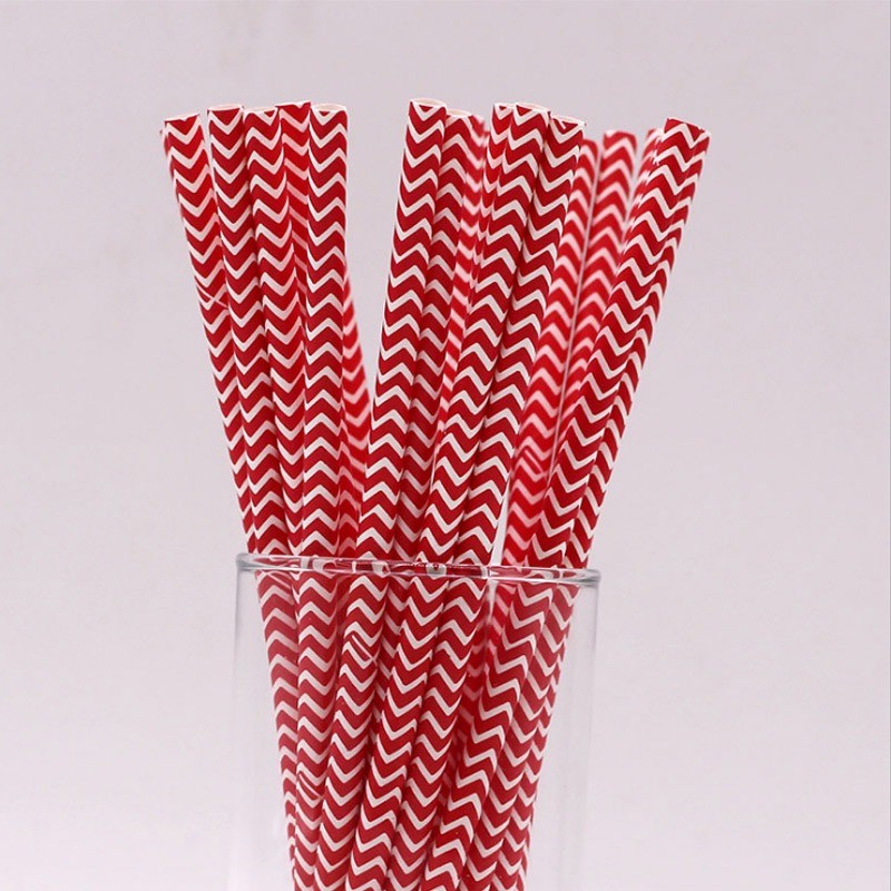 6mm Red wave Paper Straw of SPUNTREE