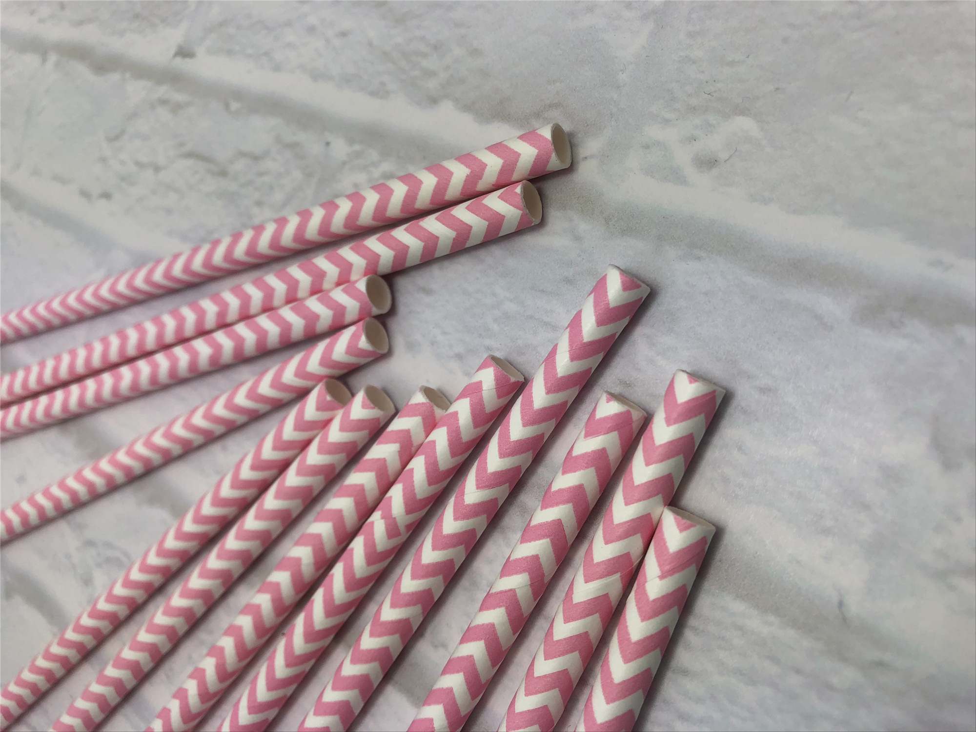 8mm pink wave Paper Straw