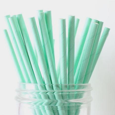 6mm Degradable mint green Paper Straw