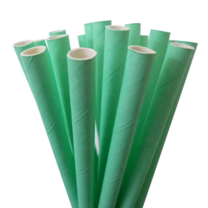 6mm Degradable mint green Paper Straw