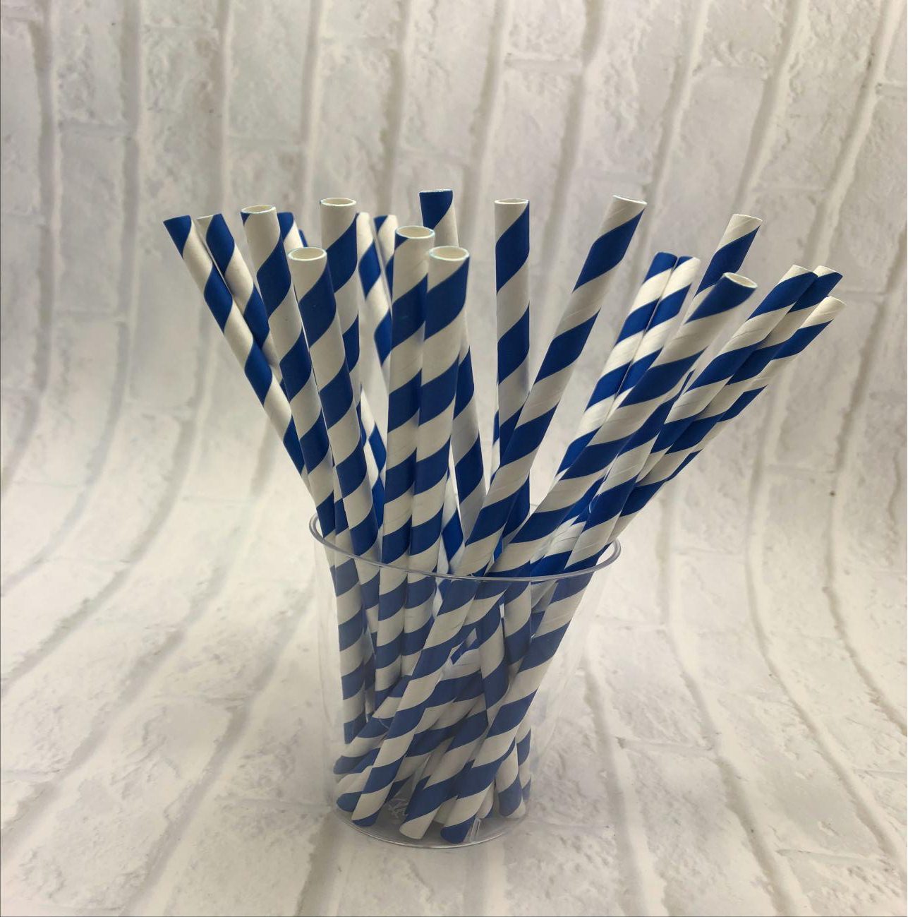 6mm Blue stripe Paper Straw