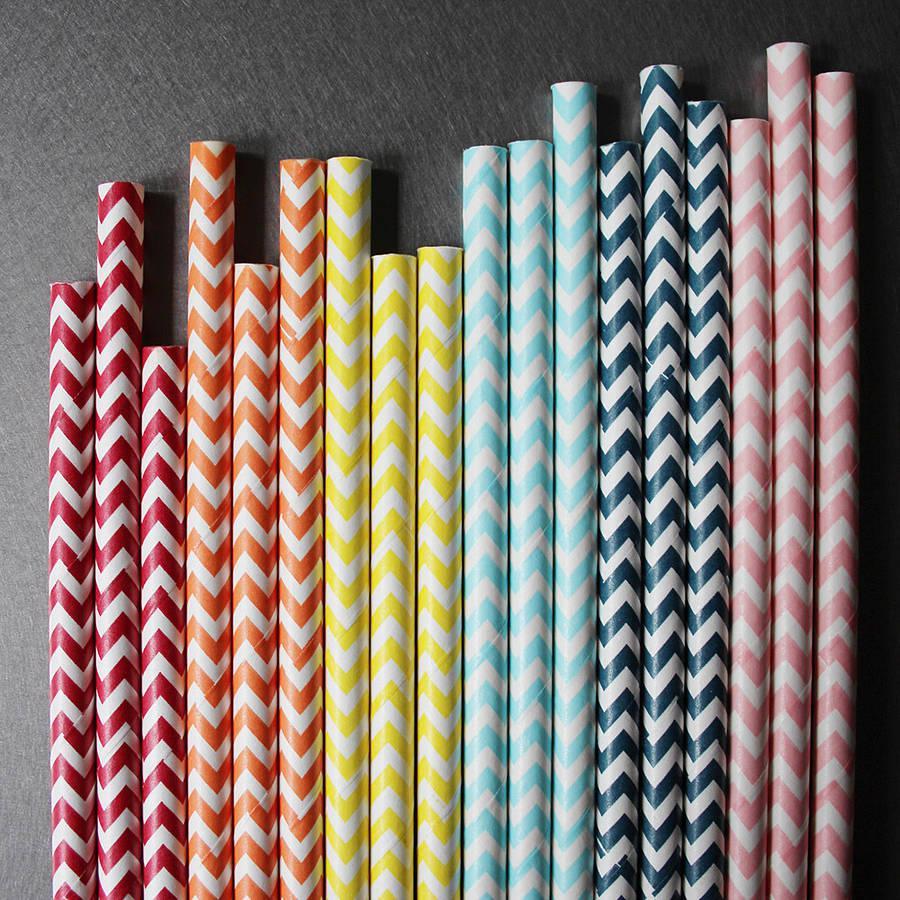 6mm Degradable chevron striped Paper Straw