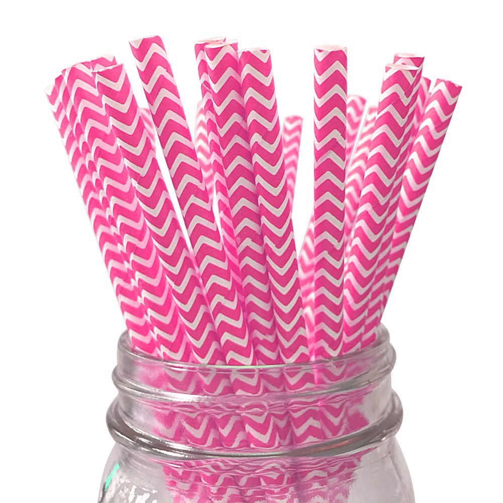 ink chevron striped Paper Straw