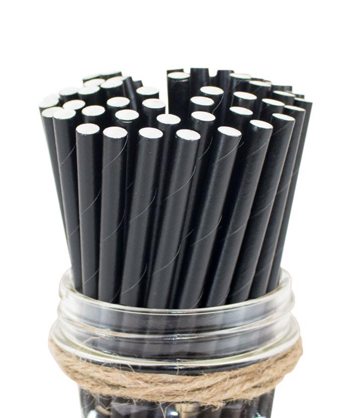 6mm Degradable black Paper Straw