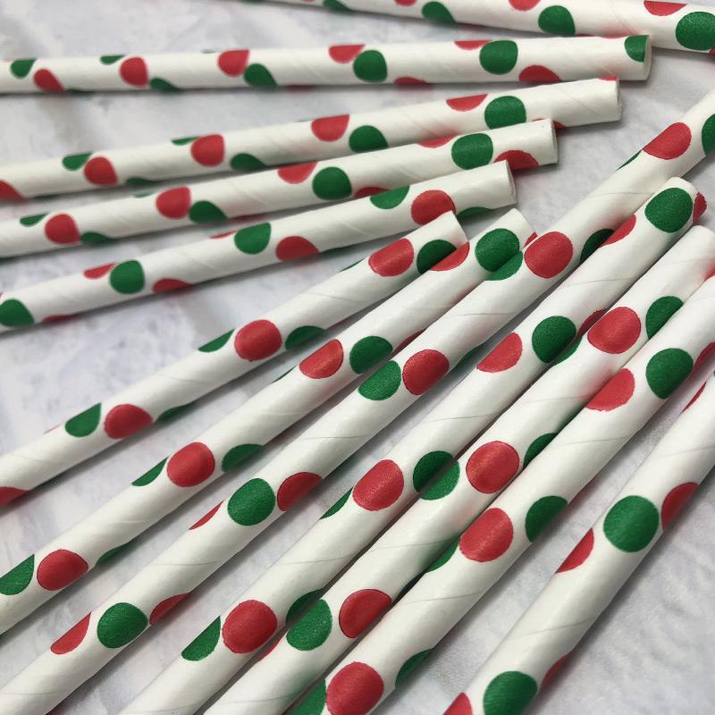 6mm Degradable Christmas Paper Straw