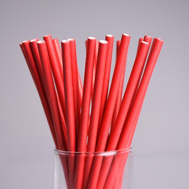 6mm Degradable red Paper Straw