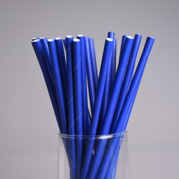 6mm Spuntree China supplier FSC safe paper straw Disposable Individually custom blue Paper Straws