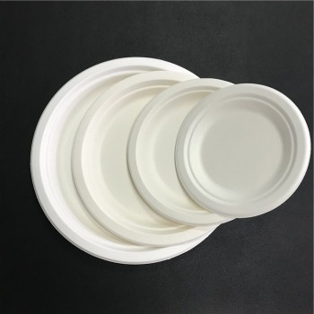 Coffee house OEM Food grade Bagasse paper plate wholesale