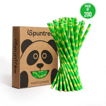 Spuntree disposable creative environmentally friendly Green Bamboo Paper Straws