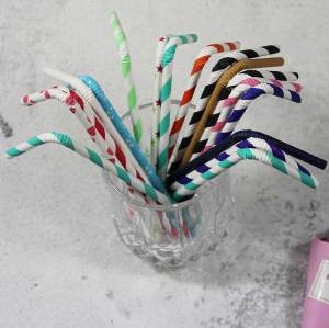 6mm Spuntree Bar and milk box disposable  curved hard paper straw