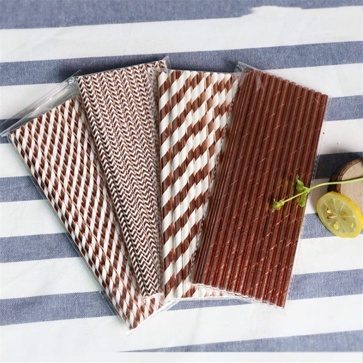 mixed  hot stamping paper straws