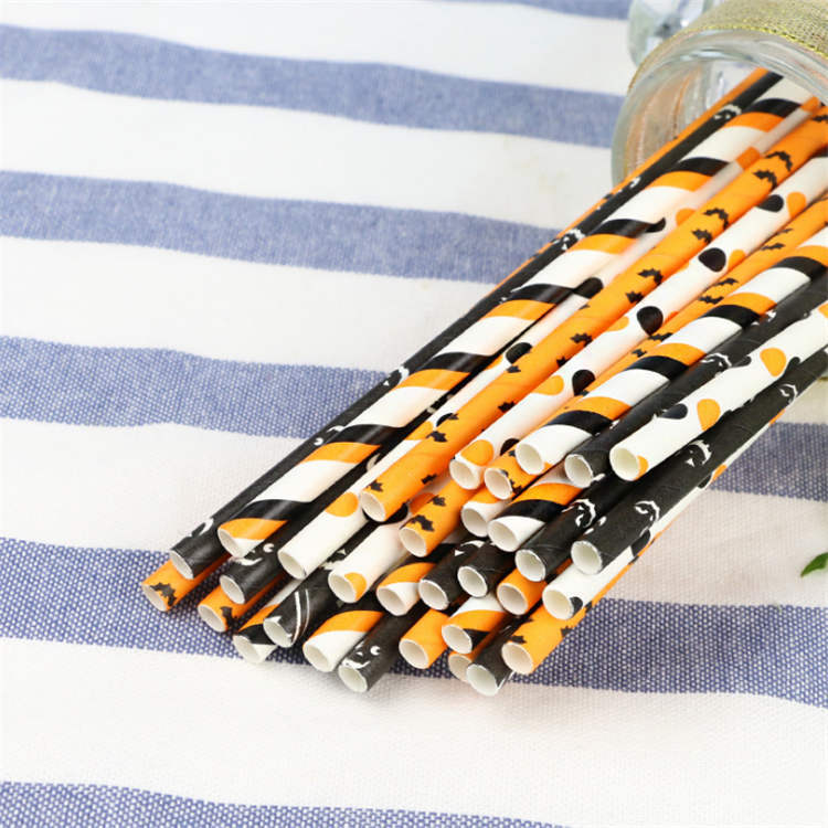 6mm Orange dot Paper Straw