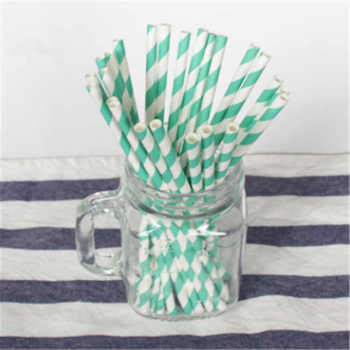 New product ideas 2019 biodegradable Light green stripes  paper straw by china manufacturer