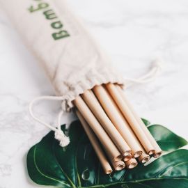 Hot sale organic Eco Reusable bamboo straws drinking with customized logo
