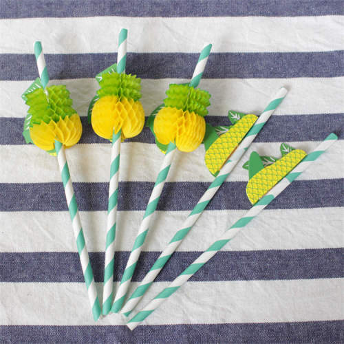 Pineapple Decorations Cocktail Drinking Straws for Party Holiday