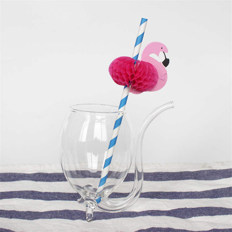 Flamingo decorative straw