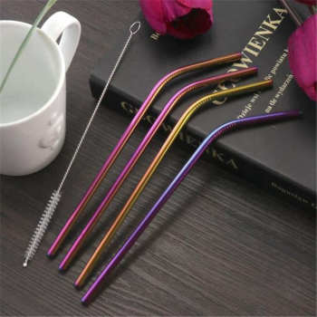 Reusable Stainless Steel Drinking Straws with Cleaning Brush