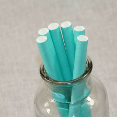 Disposable green pearl milk tea large paper straw art straw