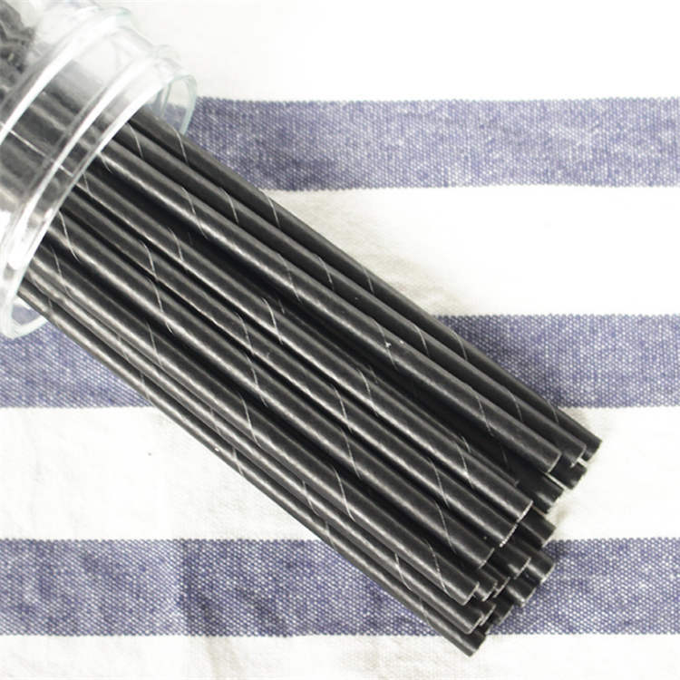 6mm Degradable black Paper Straw