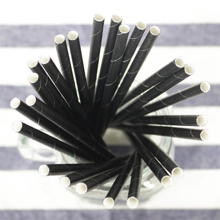 6mm Degradable black Paper Straw