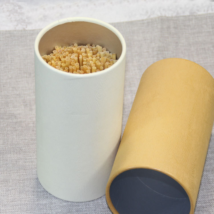 Paper tube with straw