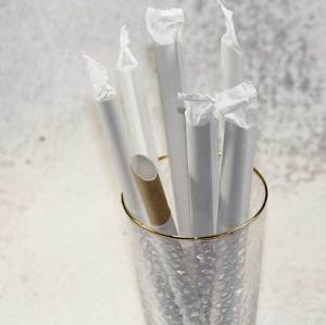 Biodegradable Bubble Tea Straw One Side Sharp Paper Drinking Straws