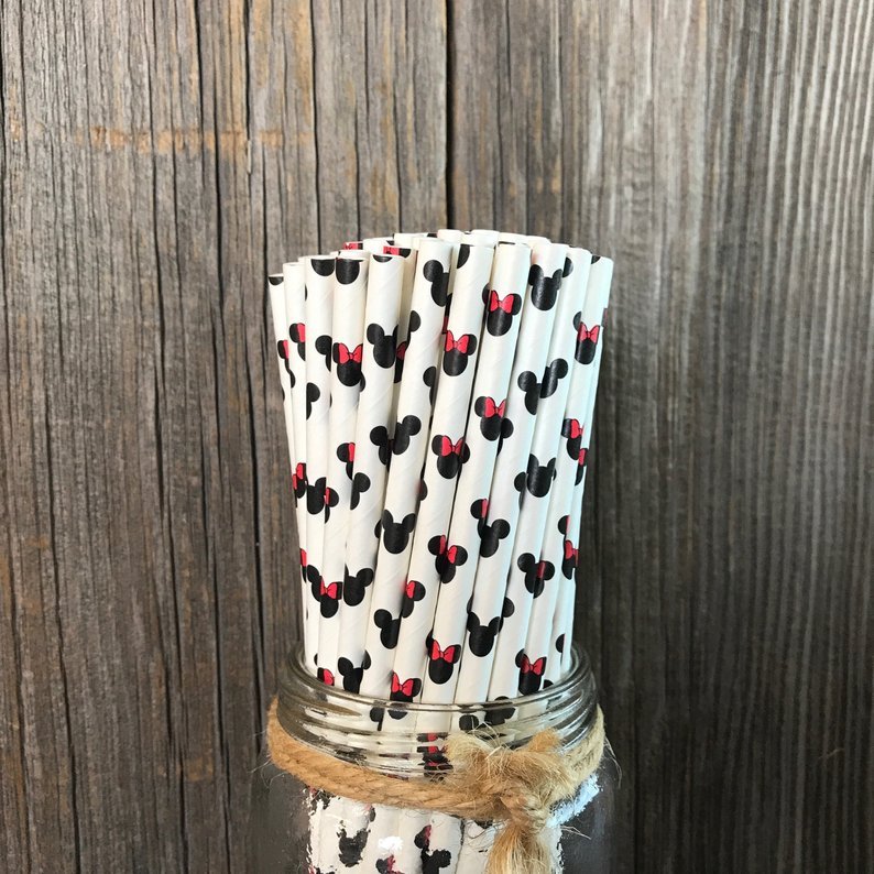 Disney character cartoon paper straw