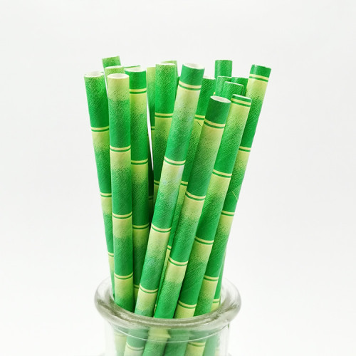 Spuntree disposable creative environmentally friendly Green Bamboo Paper Straws