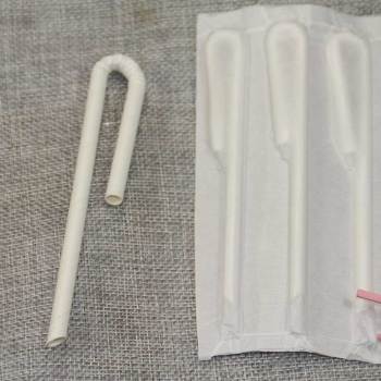 Curved white single paper packaging disposable baby paper straws
